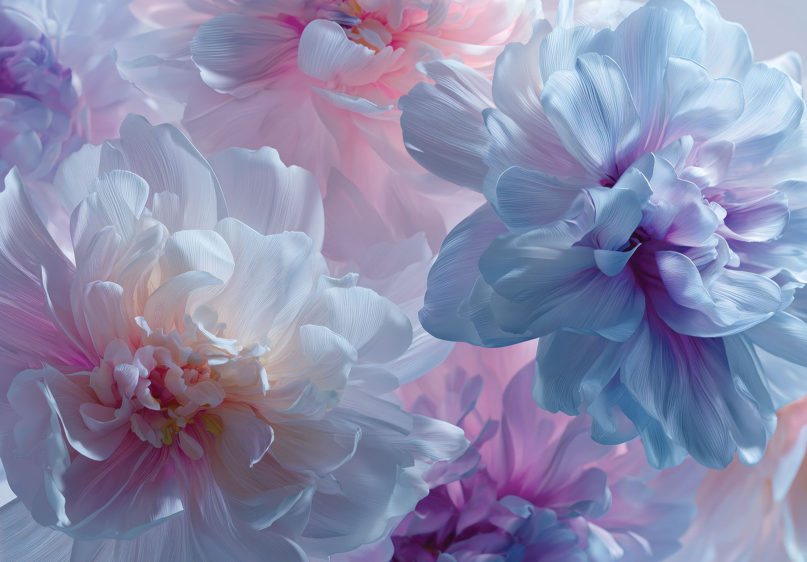 Фототапет с пастелни божури в нежни цветове